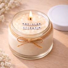 Verda Desing Kadınlar Çiçektir Notlu Kokulu Kavanoz Mum - Özel Notlu Hediyelik Cam Mum