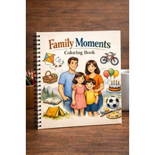 Z&R Craft Family Moments – Aile Temalı Boyama Kitabı | 30 Yaprak | 21X21 Kare | Her Yaşa Uygun