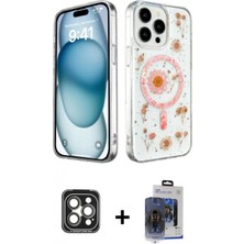 İlk El Grup Ieg™ iPhone 15 Pro Max Kozmos Doku - Siyah Vanessa Magic Cam + Gri Pvd Metal Kamera Lens