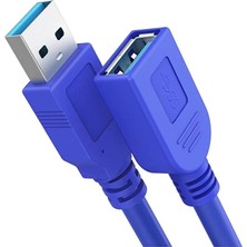 Derwell 1.5 Metre 1.5mt Yüksek Hızlı Veri Aktarım USB 3.0 Yeni Sürüm Uzatma Yüksek Hız USB Uzatma Kablosu Uzatıcı Ara Kablosu Dişi Erkek USB Speed Kablo