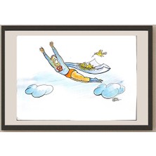 Karikatural Shyam Mohan 29X21CM Orijinal Karikatür BOD03401