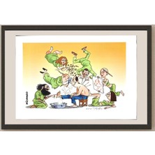 Karikatural Michel Kichka 43X30CM Orijinal Karikatür BOD04555