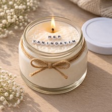 Verda Desing Hep Yanındayım Notlu Kokulu Kavanoz Mum - Özel Notlu Hediyelik Cam Mum