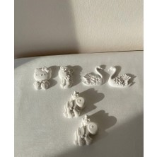 CEG Art Gallery Taş Boyama Seti - 6'lı Karışık Mini Hayvan Seti - 1 Adet Fırça + 3 Renk Boya + 3 Adet Mıknatıs