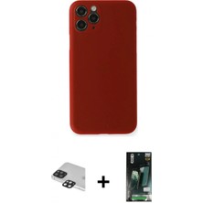 İlk El Grup Ieg™ iPhone 11 Pro Max Yadigar Yansıma Serisi - Siyah 360 Mat Full Body Arka Koruyucu + Siyah Pers Alüminyum Kamera Lens