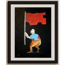 Karikatural Masoud Ziaei Zardkhashosei 29X21CM Orijinal Karikatür BOD04098