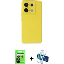 İlk El Grup Ieg™ Redmi Note 13 Pro 5g Ahenk Serisi - Siyah 3D Antistatik Seramik Nano Ekran Koruyucu + Gümüş Raze Metal Kamera Lens