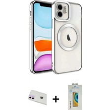 İlk El Grup Ieg™ iPhone 12 Nova Işık Özel Seri - Siyah Polymer Nano Ekran Koruyucu + Mor Rainbow Kamera Lens Koruma Cam