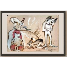 Karikatural Hafez Agha 29X21CM Orijinal Karikatür BOD04270