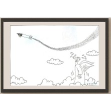 Karikatural Li Guangjun 27X19CM Orijinal Karikatür BOD04195