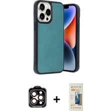 İlk El Grup Ieg™ iPhone 14 Pro Max Kıvılcım Işık Serisi - Siyah 6d Mat Seramik Hayalet Nano Ekran Koruyucu + Turuncu Pvd Metal Kamera Lens