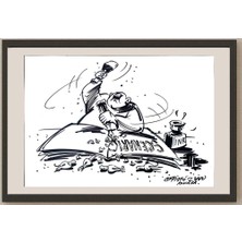 Karikatural Pijpi 50X35CM Orijinal Karikatür BOD03509