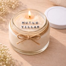 Verda Desing Mutlu Yıllar Notlu Kokulu Kavanoz Mum - Özel Notlu Hediyelik Cam Mum