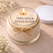 Verda Desing Yeni Yaşın Kutlu Olsun Notlu Kokulu Kavanoz Mum - Özel Notlu Hediyelik Cam Mum