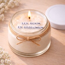 Verda Desing Sen Benim En Güzelimsin Notlu Kokulu Kavanoz Mum - Özel Notlu Hediyelik Cam Mum