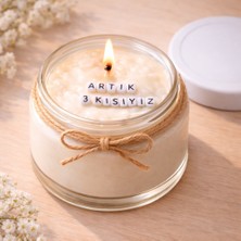 Verda Desing Artık 3 Kişiyiz Notlu Kokulu Kavanoz Mum - Özel Notlu Hediyelik Cam Mum