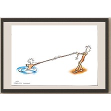 Karikatural Mahshid Hashemi 29X21CM Orijinal Karikatür BOD03976