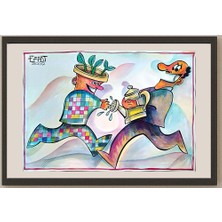 Karikatural Mohammed Effat 29X21CM Orijinal Karikatür BOD03964