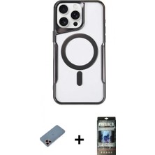 İlk El Grup Ieg™ iPhone 11 Pro Max Yadigar Klasik Özel Seri - Siyah 34D Hayalet Izgaralı Cam + Pembe Shine Kamera Lens Koruma Cam