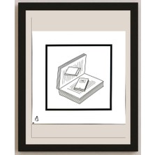 Karikatural Mehdi Zarnoosheh Farahani 20X20CM Orijinal Karikatür BOD04240