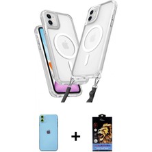 İlk El Grup Ieg™ iPhone 11 Atlas Doku Koleksiyonu - Siyah Buffer Hayalet Cam Ekran Koruyucu + Yeşil Neon Fosforlu Kamera Lens
