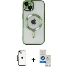 İlk El Grup Ieg™ iPhone 14 Nova Işık Özel Seri - Şeffaf Royal Nano Ekran Koruyucu + Gold Shine Kamera Lens