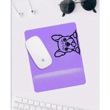 Hobishop Sevimli Köpek Desenli Mousepad – Mor Zemin Kaymaz Tabanlı Mouse Pad