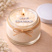 Verda Desing Canım Öğretmenim Notlu Kokulu Kavanoz Mum - Özel Notlu Hediyelik Cam Mum