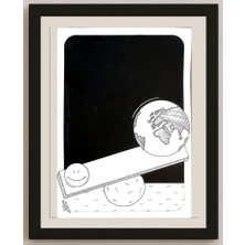 Karikatural Waleed Naif Mohammed 29X21CM Orijinal Karikatür BOD03292