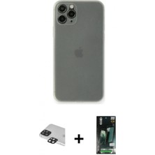 İlk El Grup Ieg™ iPhone 11 Pro Max Yadigar Yansıma Serisi - Siyah 360 Mat Full Body Arka Koruyucu + Siyah Pers Alüminyum Kamera Lens