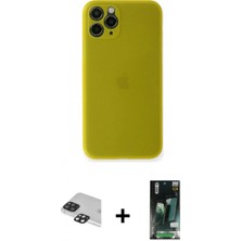 İlk El Grup Ieg™ iPhone 11 Pro Max Yadigar Yansıma Serisi - Siyah 360 Mat Full Body Arka Koruyucu + Siyah Pers Alüminyum Kamera Lens