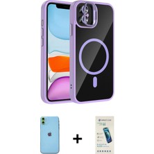İlk El Grup Ieg™ iPhone 11 Yadigar Asil Koleksiyonu - Şeffaf Pasifik Cam Ekran Koruyucu + Yeşil Neon Fosforlu Kamera Lens