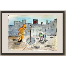 Karikatural Mohammad Shirazi 29X21CM Orijinal Karikatür BOD03686