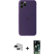 İlk El Grup Ieg™ iPhone 11 Pro Max Yadigar Yansıma Serisi - Siyah 360 Mat Full Body Arka Koruyucu + Siyah Pers Alüminyum Kamera Lens