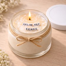 Verda Desing Aklım Hep Sende Notlu Kokulu Kavanoz Mum - Özel Notlu Hediyelik Cam Mum