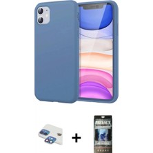 İlk El Grup Ieg™ iPhone 11 Kozmos Yansıma Özel Seri - Siyah 34D Hayalet Izgaralı Cam + Gökkuşağı Pers Alüminyum Kamera Lens