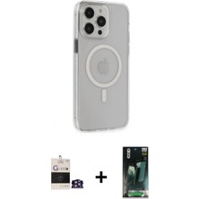İlk El Grup Ieg™ iPhone 14 Pro Max Kıvılcım Asil Özel Seri - Siyah 360 Mat Full Body Arka Koruyucu + Gümüş Bilvis Titan Kamera Lens
