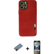 İlk El Grup Ieg™ iPhone 12 Pro Doruk Asil Koleksiyonu - Siyah 34D Hayalet Izgaralı Cam + Siyah Shine Kamera Lens Koruma Cam
