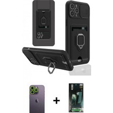 İlk El Grup Ieg™ iPhone 12 Pro Max Vadi Form Prime - Siyah 360 Mat Full Body Arka Koruyucu + Yeşil Neon Fosforlu Kamera Lens