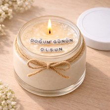 Verda Desing Doğum Günün Olsun Notlu Kokulu Kavanoz Mum - Özel Notlu Hediyelik Cam Mum