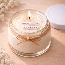 Verda Desing Mutluluk Seninle Notlu Kokulu Kavanoz Mum - Özel Notlu Hediyelik Cam Mum