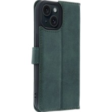 Colezium Iphone 15 Trend S Plus Kapaklı Kılıf - Yeşil