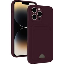 Mey Ithalat  iPhone 13 Pro Kılıf Kelvin Kartvizitli Silikon - Derin Mor