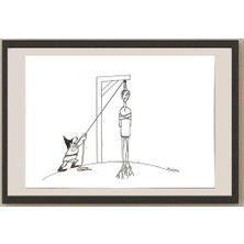 Karikatural Esmat Asghari 24X17CM Orijinal Karikatür BOD04204