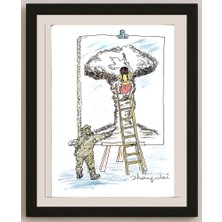 Karikatural Zhang Wei 29X21CM Orijinal Karikatür BOD03675