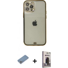 İlk El Grup Ieg™ iPhone 12 Pro Max Eksen Minimal Koleksiyonu - Siyah Bilvis Hayalet Cam Ekran Koruyucu + Gümüş Shine Kamera Lens Koruma Cam