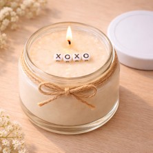 Verda Desing Xoxo Notlu Kokulu Kavanoz Mum - Özel Notlu Hediyelik Cam Mum