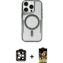 İlk El Grup Ieg™ iPhone 14 Pro Max Yadigar Klasik Özel Seri - Siyah Buffer Cam Ekran Koruyucu + Turuncu Pvd Metal Kamera Lens