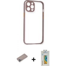 İlk El Grup Ieg™ iPhone 12 Pro Max Nova Asil Özel Seri - Siyah Polymer Nano Ekran Koruyucu + Sierra Blue Shine Kamera Lens Koruma Cam