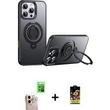 İlk El Grup Ieg™ iPhone 16 Pro Max Zirve Çizgi Prime - Siyah Buffer Cam Ekran Koruyucu + Natural Grey Raze Metal Kamera Lens